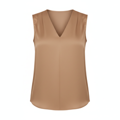 VoidVirtue Sleek Satin V-Neck Sleeveless Blouse